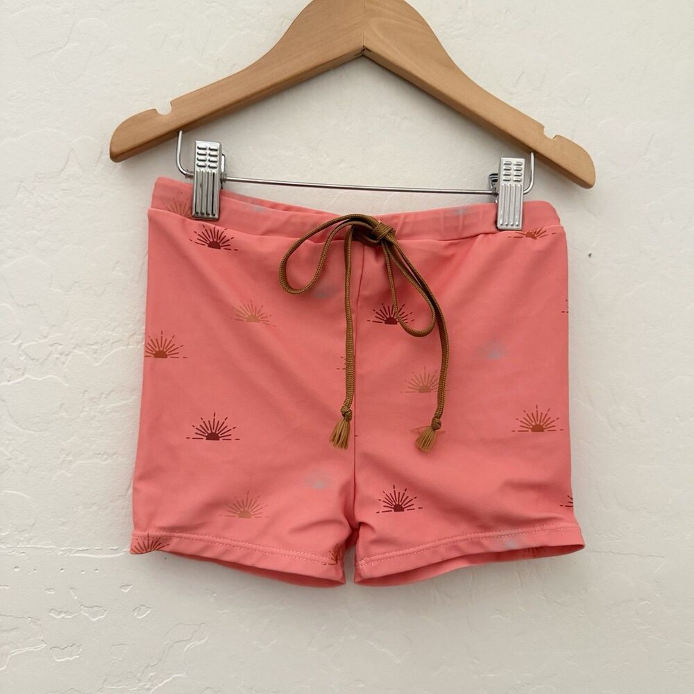 Forever French x Caitlyn Neier Boys 6-7Y Euro Swim Shorts Pink Sun  NWOT